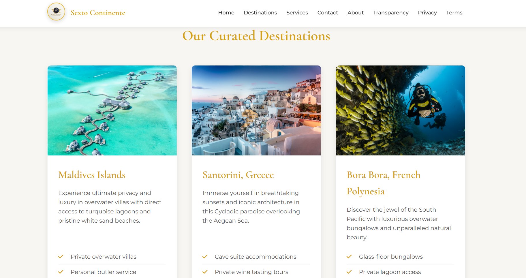 Sexto Continente Destinations